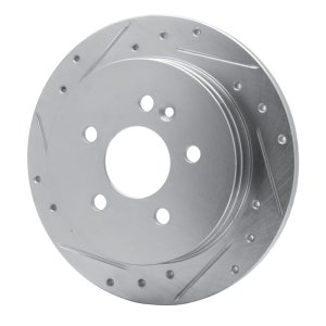 Mercedes-Benz ML350 Brake Rotor (1) - Rear Left - R1 Concepts - Drilled & Slotted - Silver - `98-`05